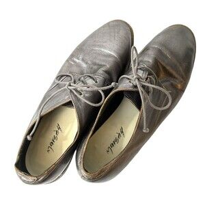Marsell Derby Shoes Distressed Silver Gunmetal Tapered Toe Sz 38 Women's 8 $945